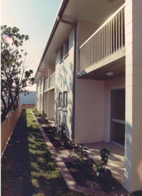 Two-storey concrete block units, Cairns, 1990