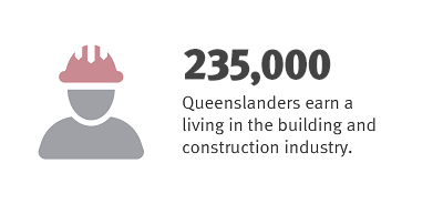 235,000 Queenslanders earn a living in the building and constuction industry.
