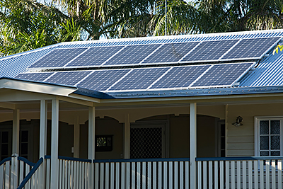 Solar panels on the roof of a Queensland home. Recent figures show 1-in-3 Queensland homes are using solar.